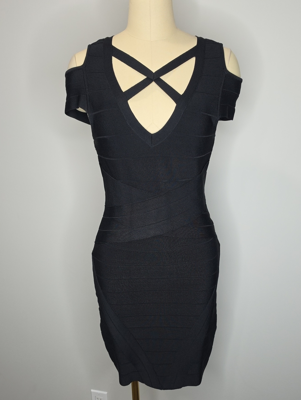 Bebe Bodycon Bandage Dress Black Small